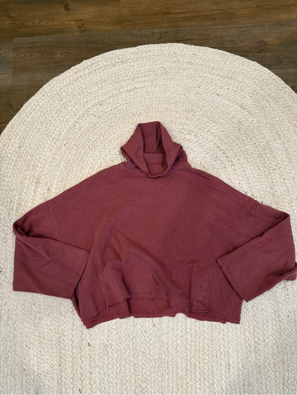 American Eagle Mauve Cropped Hoodie